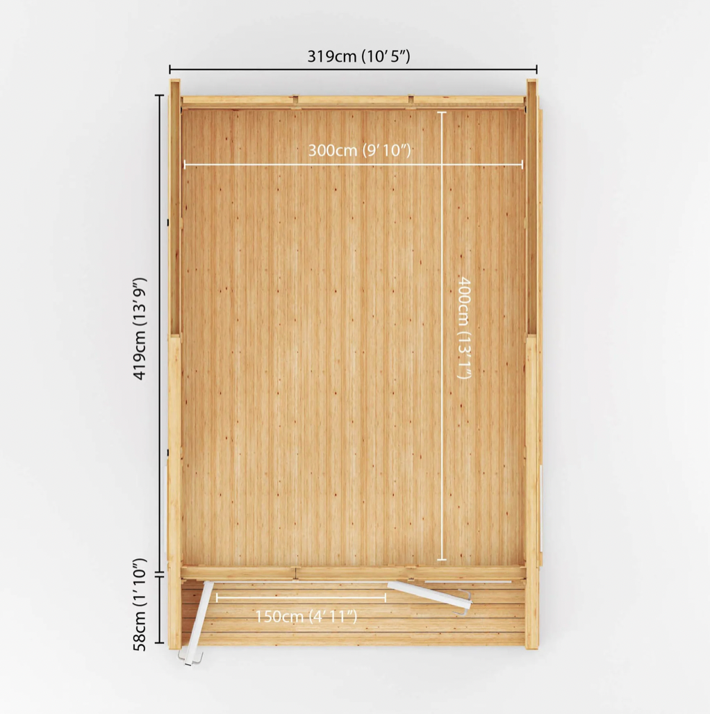 The Creswell Insulated Garden Room 3m x 4m with White UPVC (Windows & Doors) - Ornate Outbuildings
