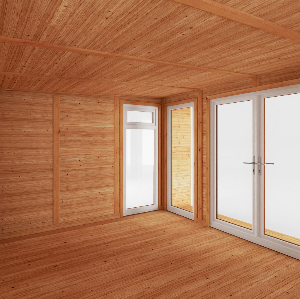 The Creswell Insulated Garden Room 4m x 3m with Oak UPVC (Windows & Doors) - Ornate Outbuildings