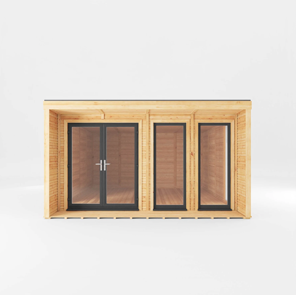 The 4m x 4m Creswell Insulated Garden Room with Anthracite UPVC ( Windows & Doors) - Ornate Outbuildings