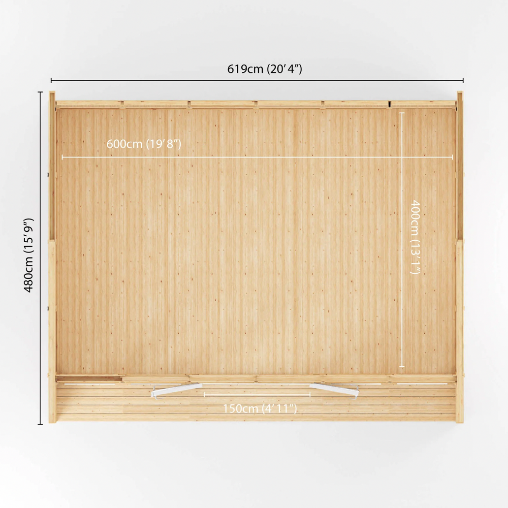 The 6m x 4m Creswell Insulated Garden Room with White UPVC (Windows & Doors) - Ornate Outbuildings