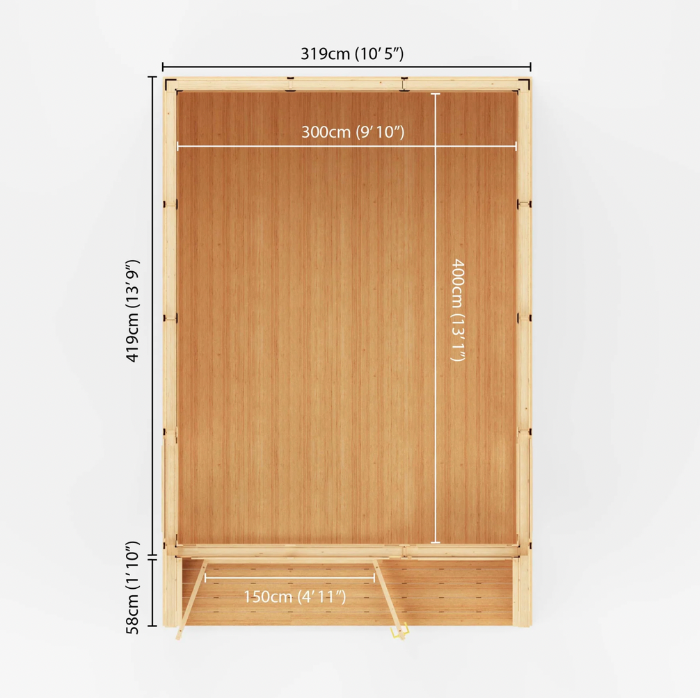 The Creswell Insulated Garden Room 3m x 4m - Ornate Outbuildings