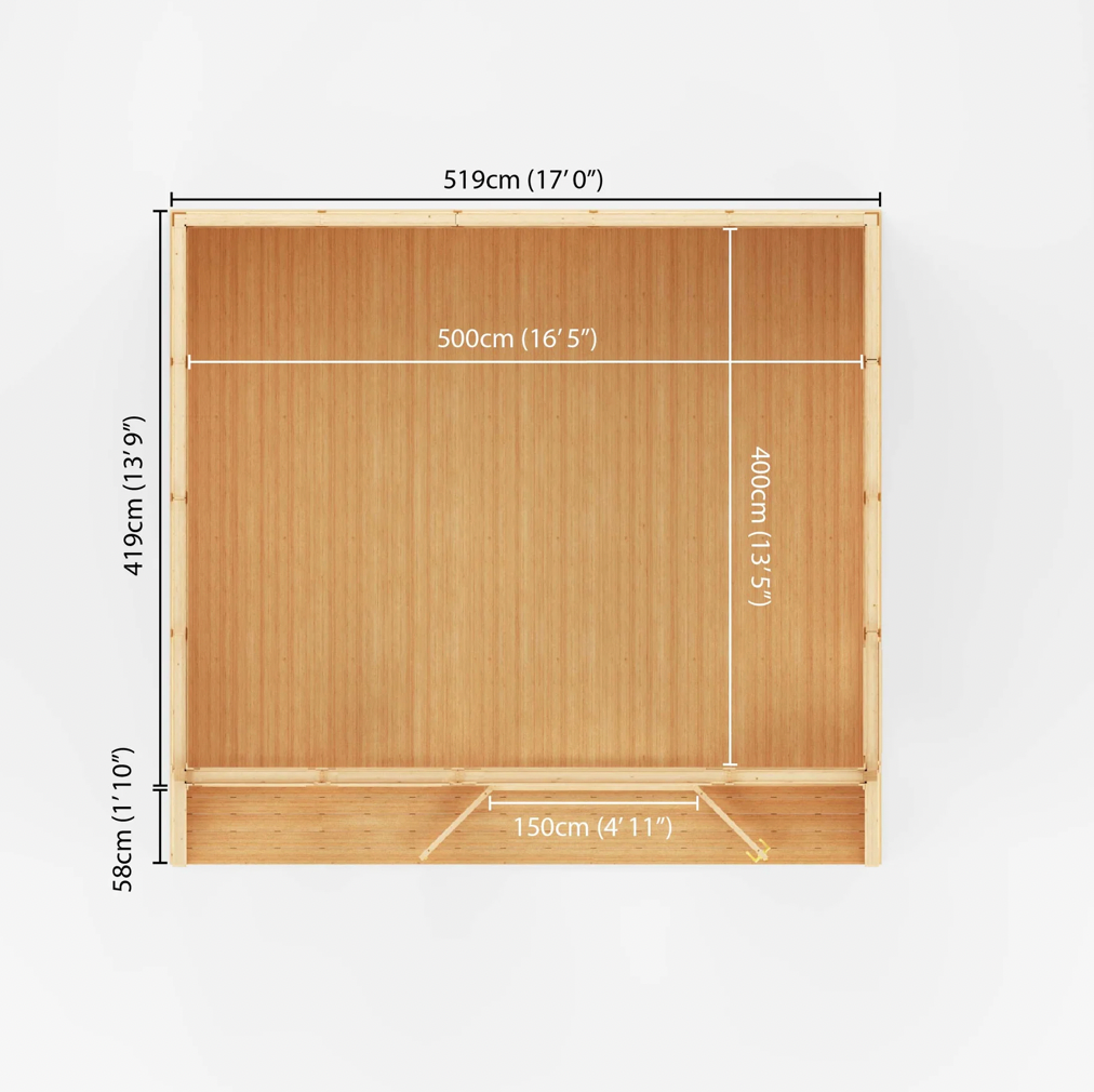 The Creswell Insulated Garden Room 5m x 4m - Ornate Outbuildings