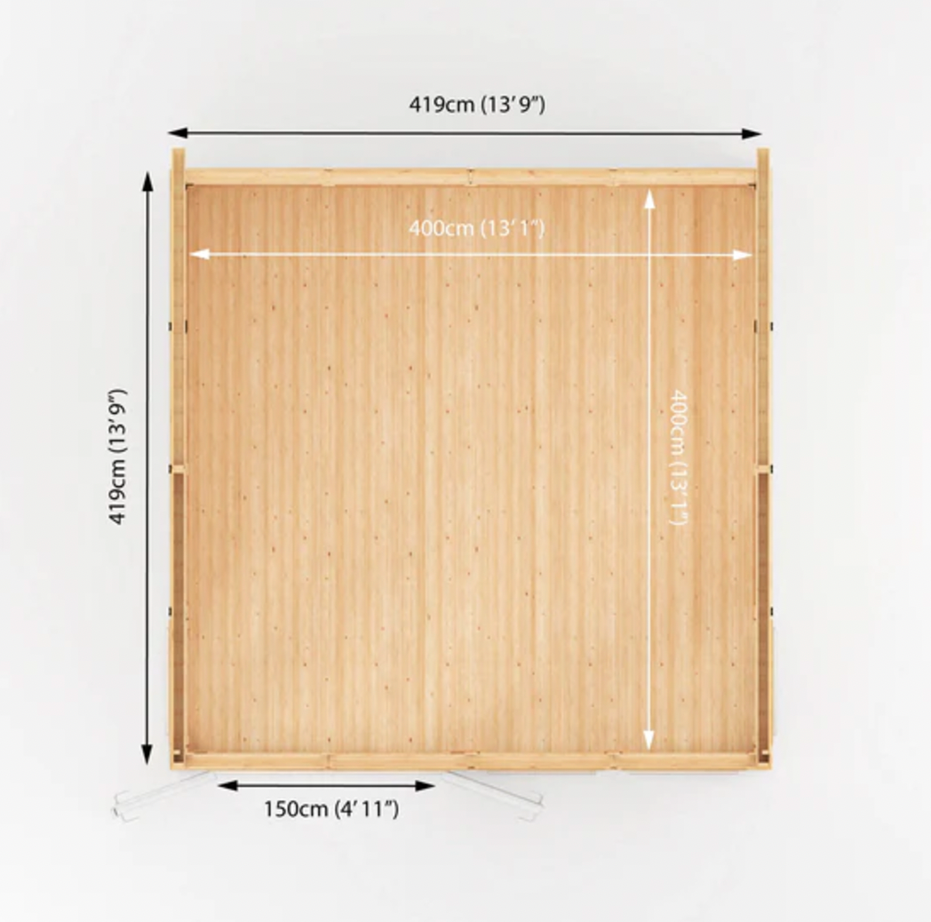 The 4m x 4m Edwinstowe Insulated Garden Room with White UPVC (Windows & Doors) - Ornate Outbuildings