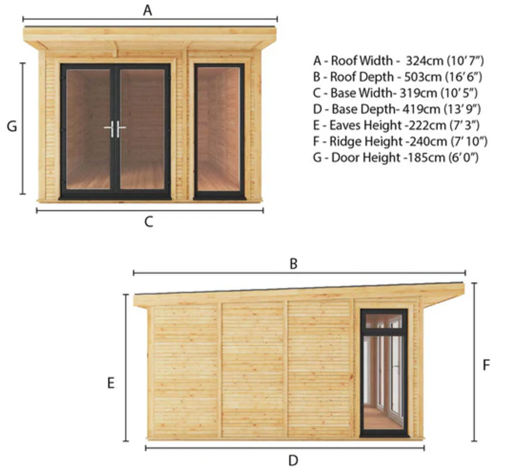 The Edwinstowe Insulated Garden Room 3m x 4m with Anthracite UPVC (Windows & Doors) - Ornate Outbuildings