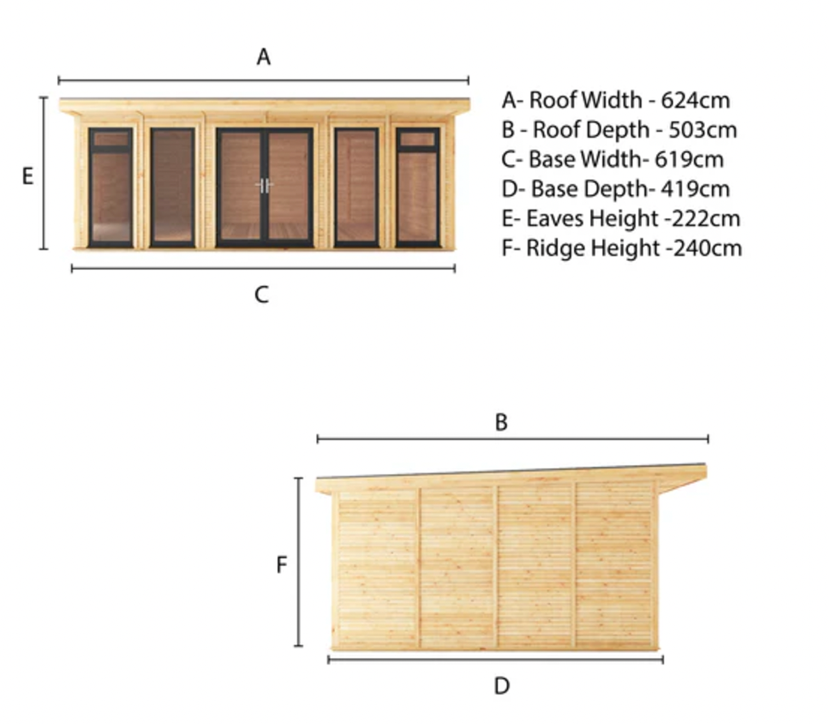 The Edwinstowe Insulated Garden Room 6m x 4m with Anthracite UPVC (Windows & Doors) - Ornate Outbuildings