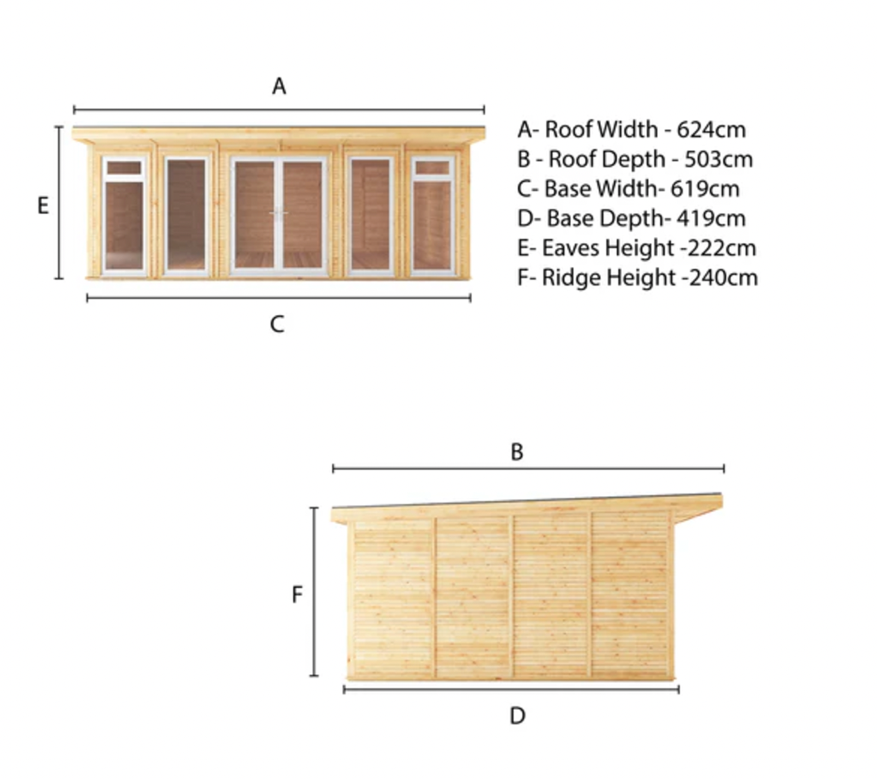 The Edwinstowe Insulated Garden Room 6m x 4m with White UPVC (Windows & Doors) - Ornate Outbuildings
