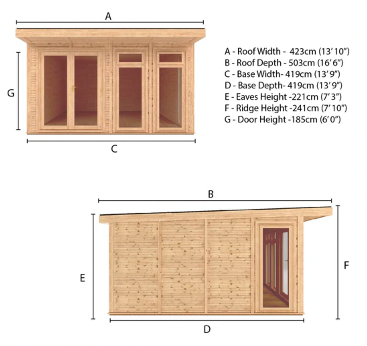 The Edwinstowe Insulated Garden Room 4m x 4m - Ornate Outbuildings