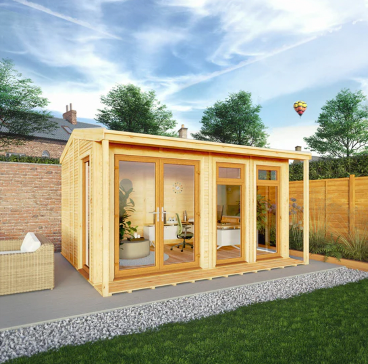 The 4m x 3m Thoresby Insulated Garden Room with Oak UPVC ( Windows & Doors ) - Ornate Outbuildings