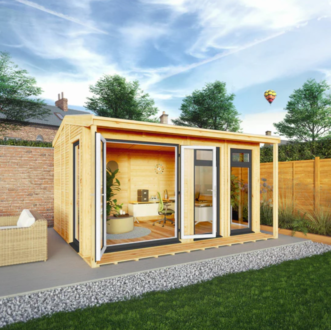 The 4m x 3m Thoresby Insulated Garden Room with Anthracite UPVC (Windows & Doors) - Ornate Outbuildings