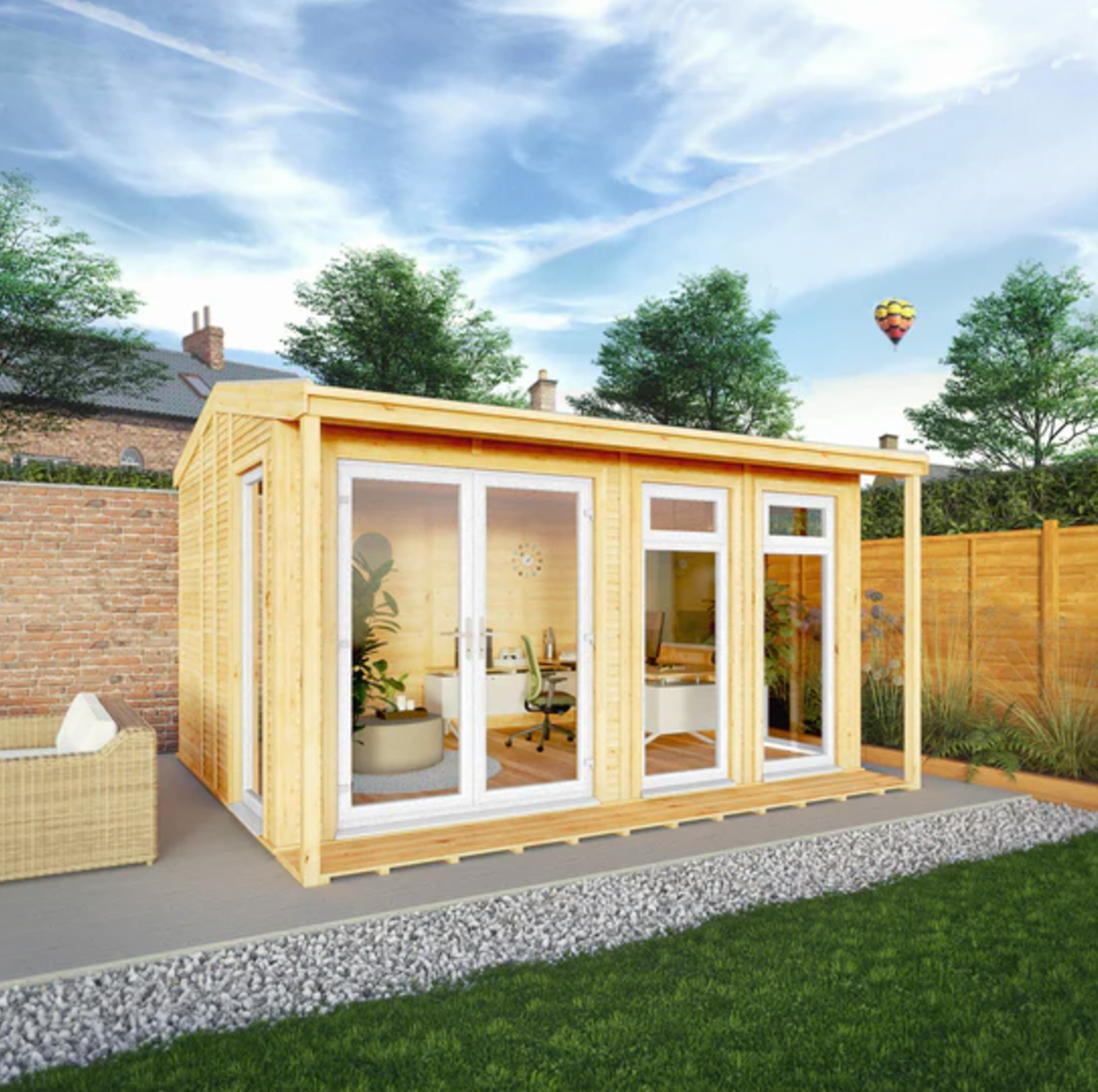 The 4m x 3m Thoresby Insulated Garden Room with White UPVC (Windows & Doors) - Ornate Outbuildings