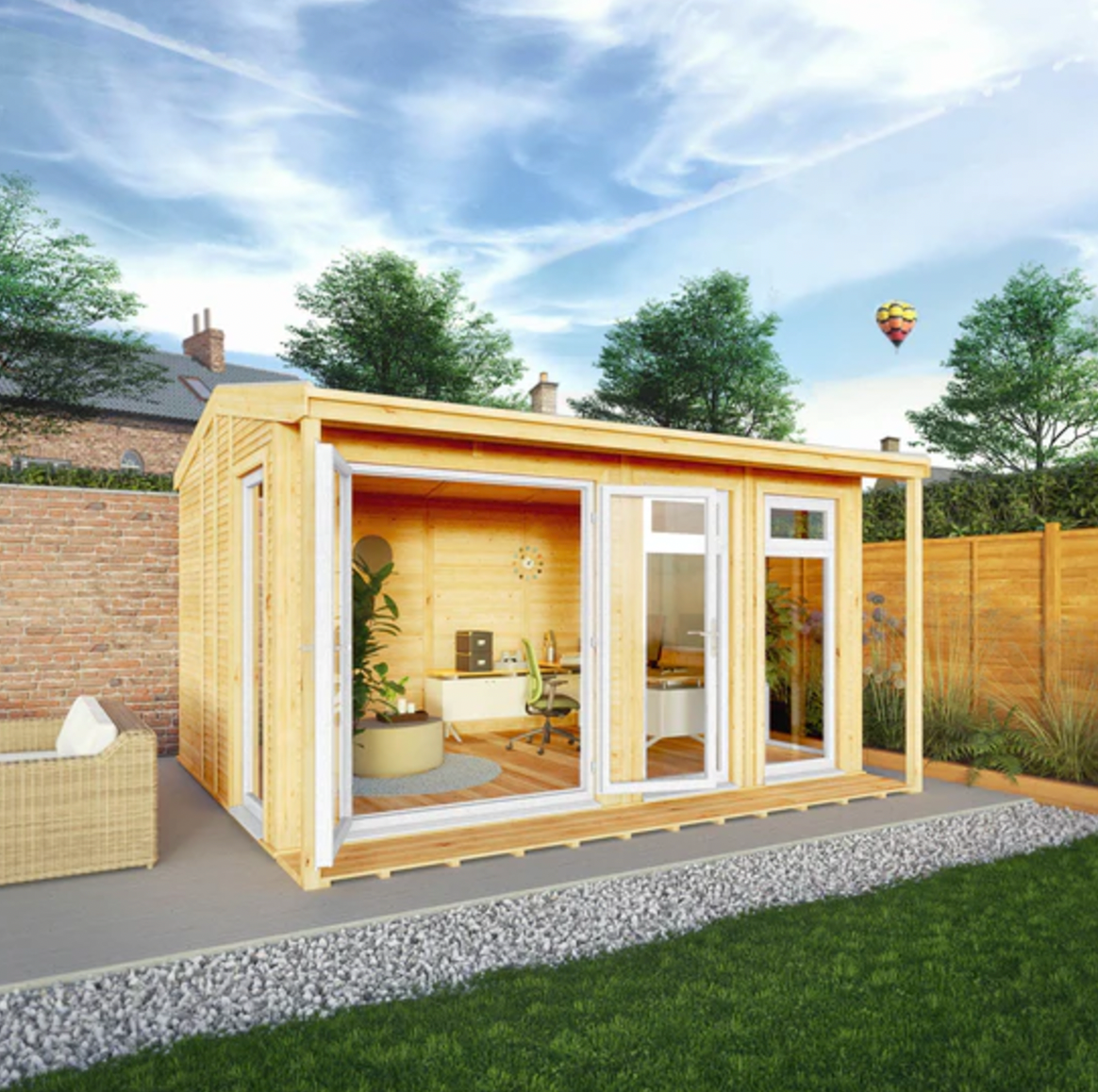 The 4m x 3m Thoresby Insulated Garden Room with White UPVC (Windows & Doors) - Ornate Outbuildings