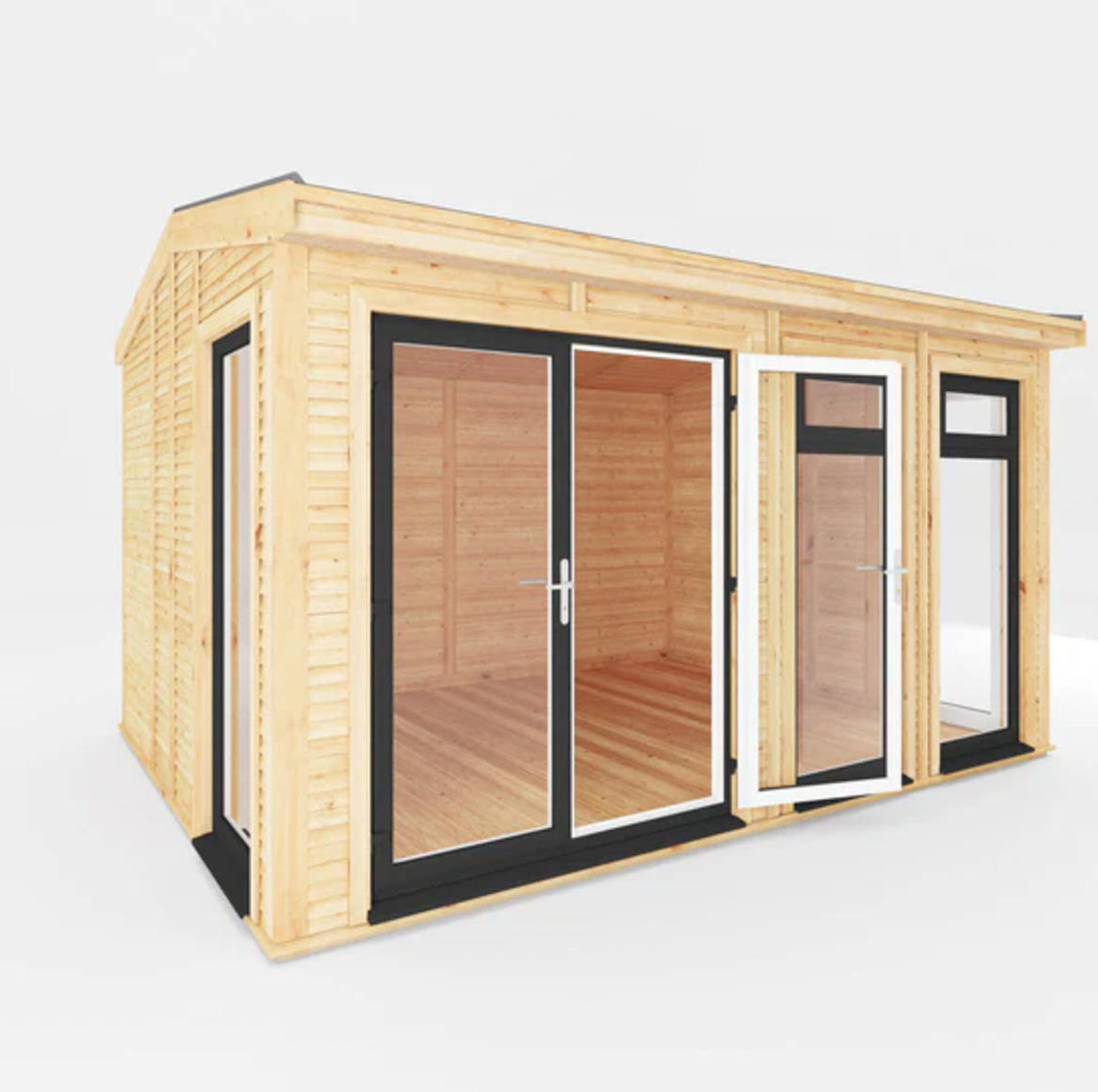 The Rufford Insulated Garden Room 4m x 3m with Anthracite UPVC ( Windows & Doors) - Ornate Outbuildings