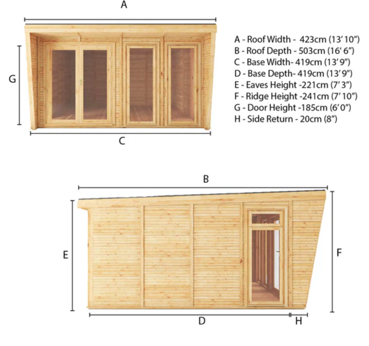 The Harlow Insulated Garden Room 4m x 4m - Ornate Outbuildings