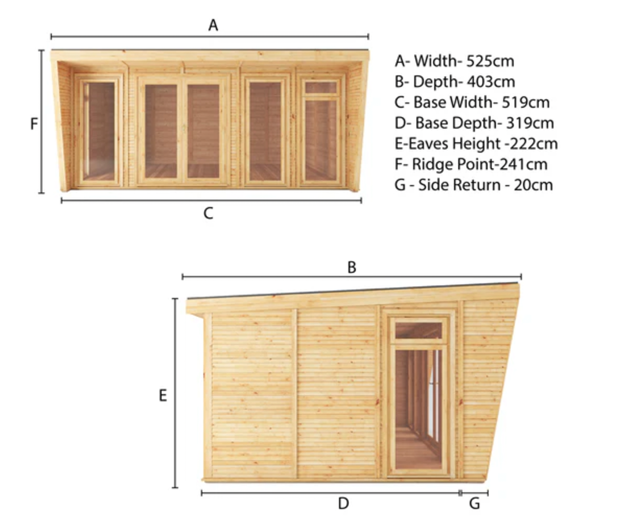 The Harlow Insulated Garden Room 5m x 3m - Ornate Outbuildings