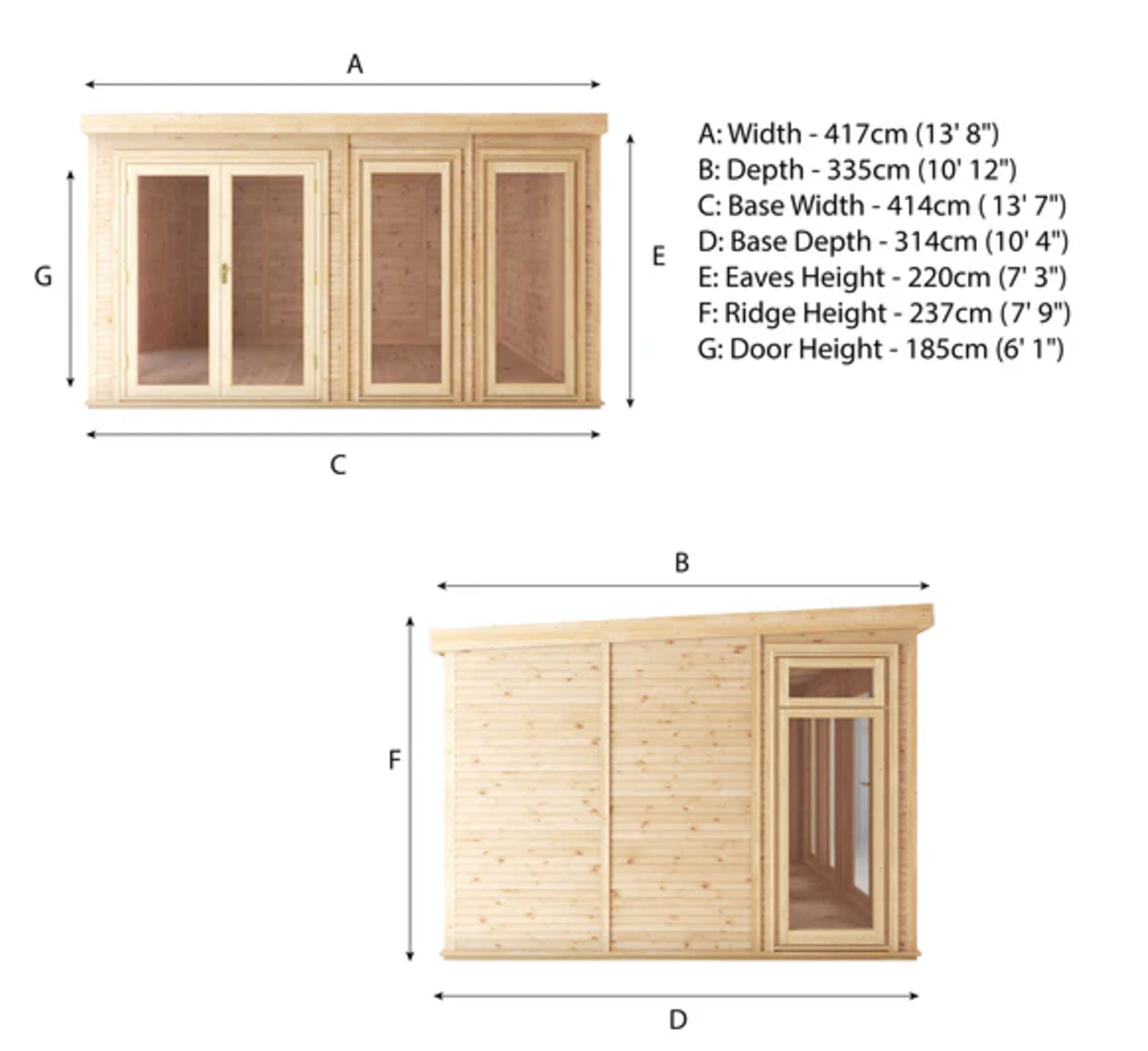 4 x 3m DIY Insulated Garden Room - Ornate Outbuildings
