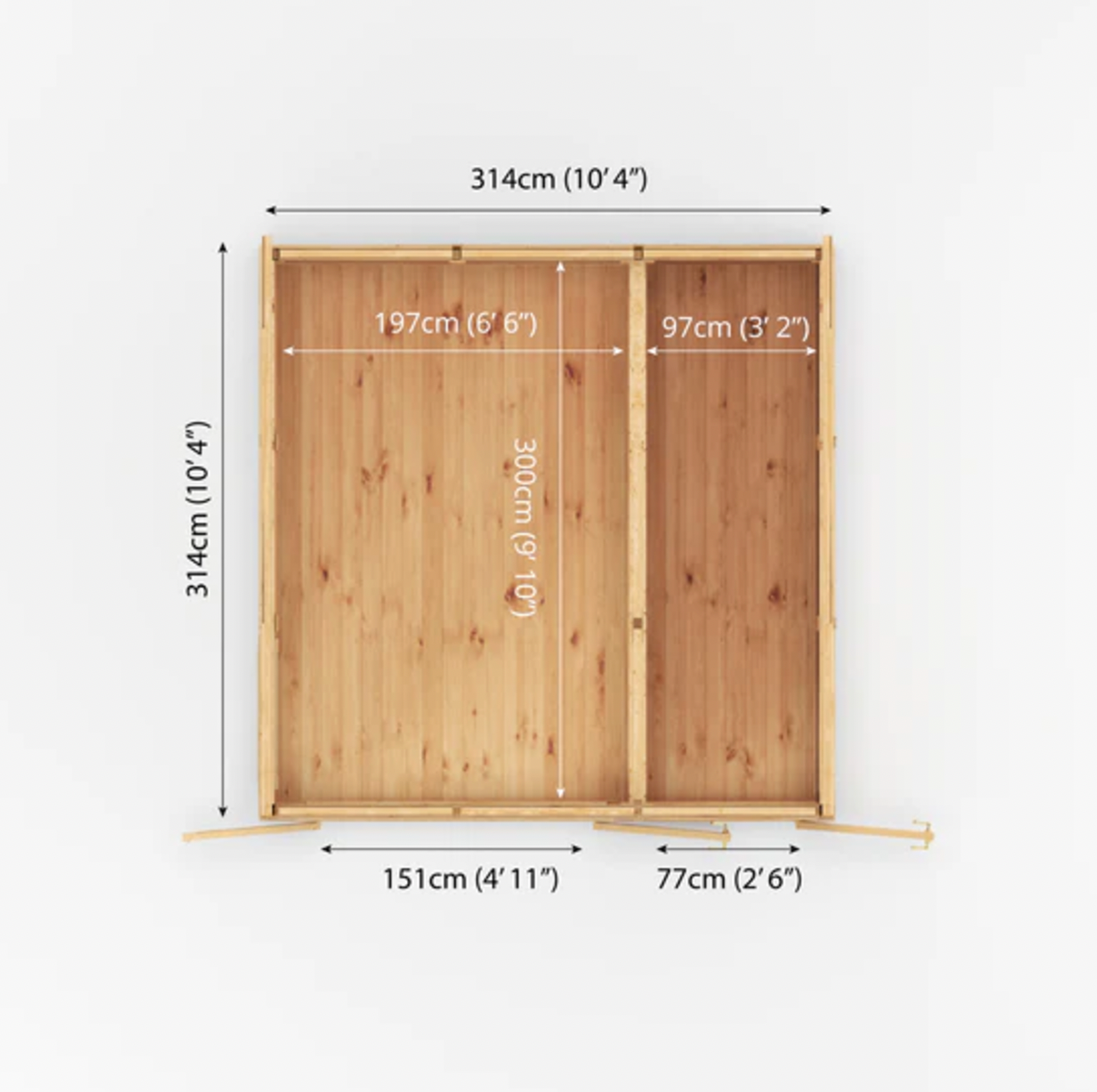 3m x 3m Insulated Garden Room with Side Shed - Ornate Outbuildings