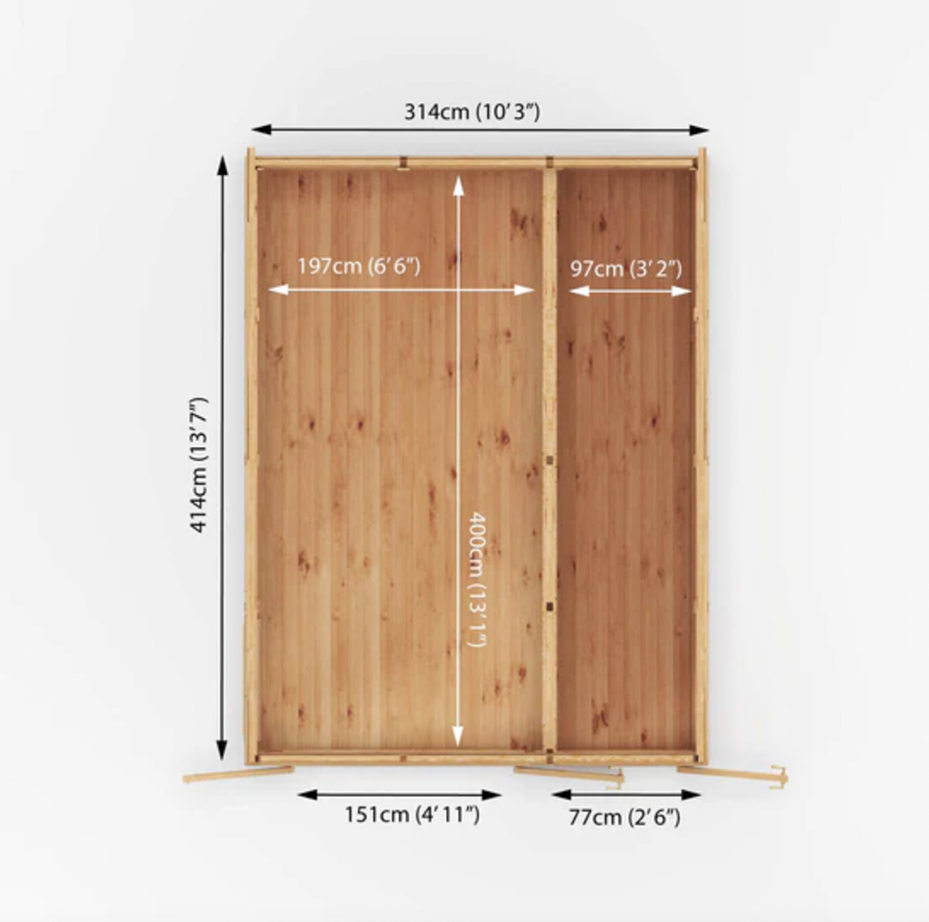 3m x 4m Insulated Garden Room with Side Shed - Ornate Outbuildings
