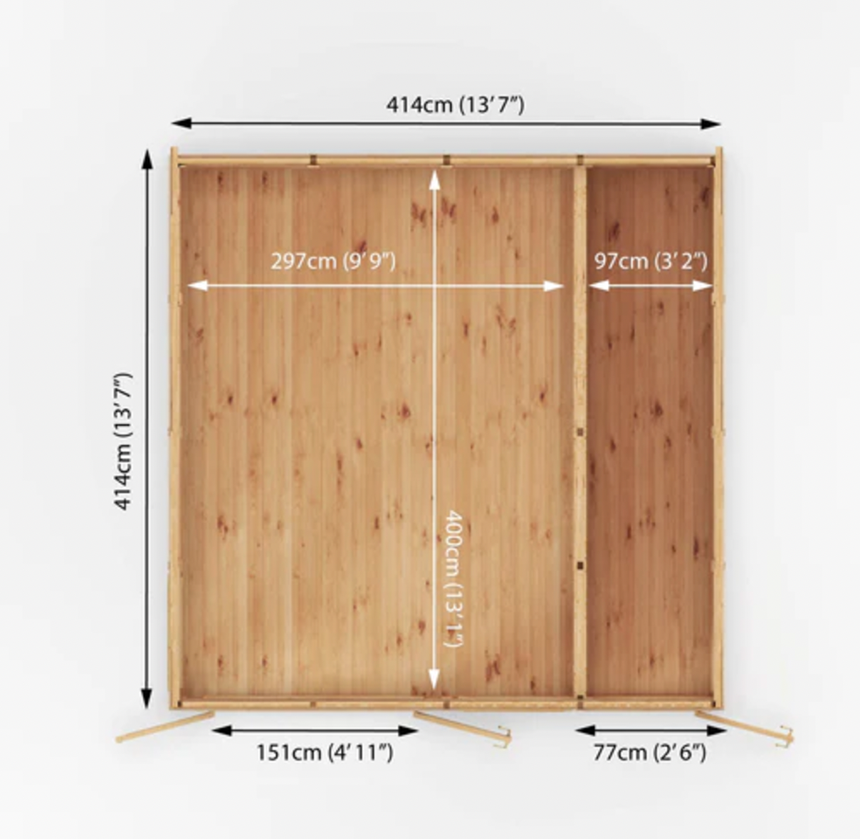 4m x 4m Insulated Garden Room with Side Shed - Ornate Outbuildings
