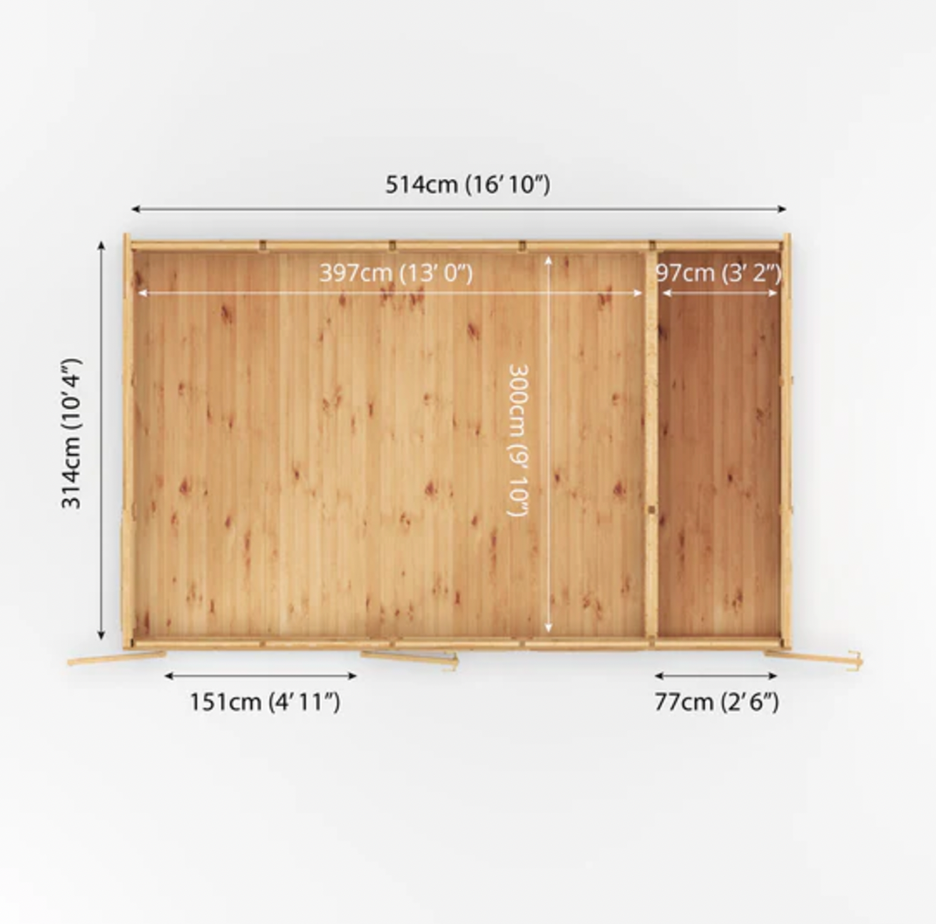 5m x 3m Insulated Garden Room with Side Shed - Ornate Outbuildings