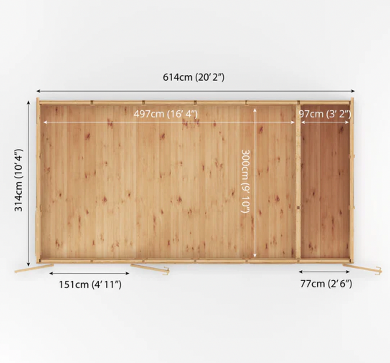 6m x 3m Insulated Garden Room with Side Shed - Ornate Outbuildings