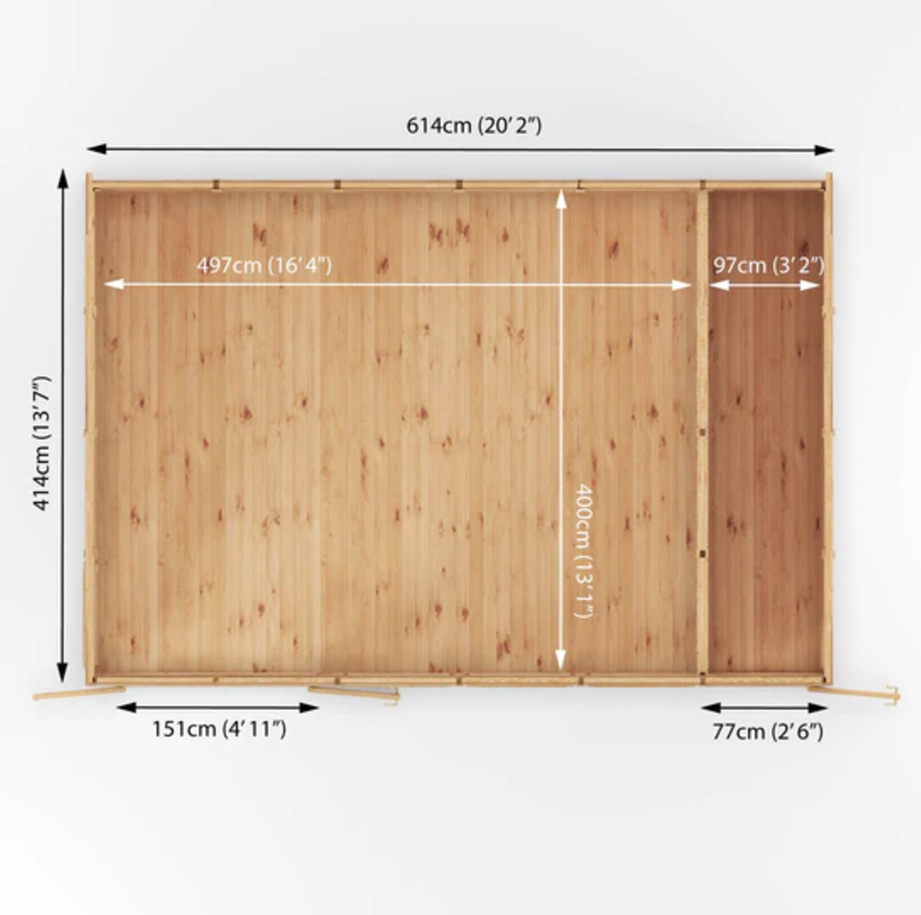 6m x 4m Insulated Garden Room with Side Shed - Ornate Outbuildings
