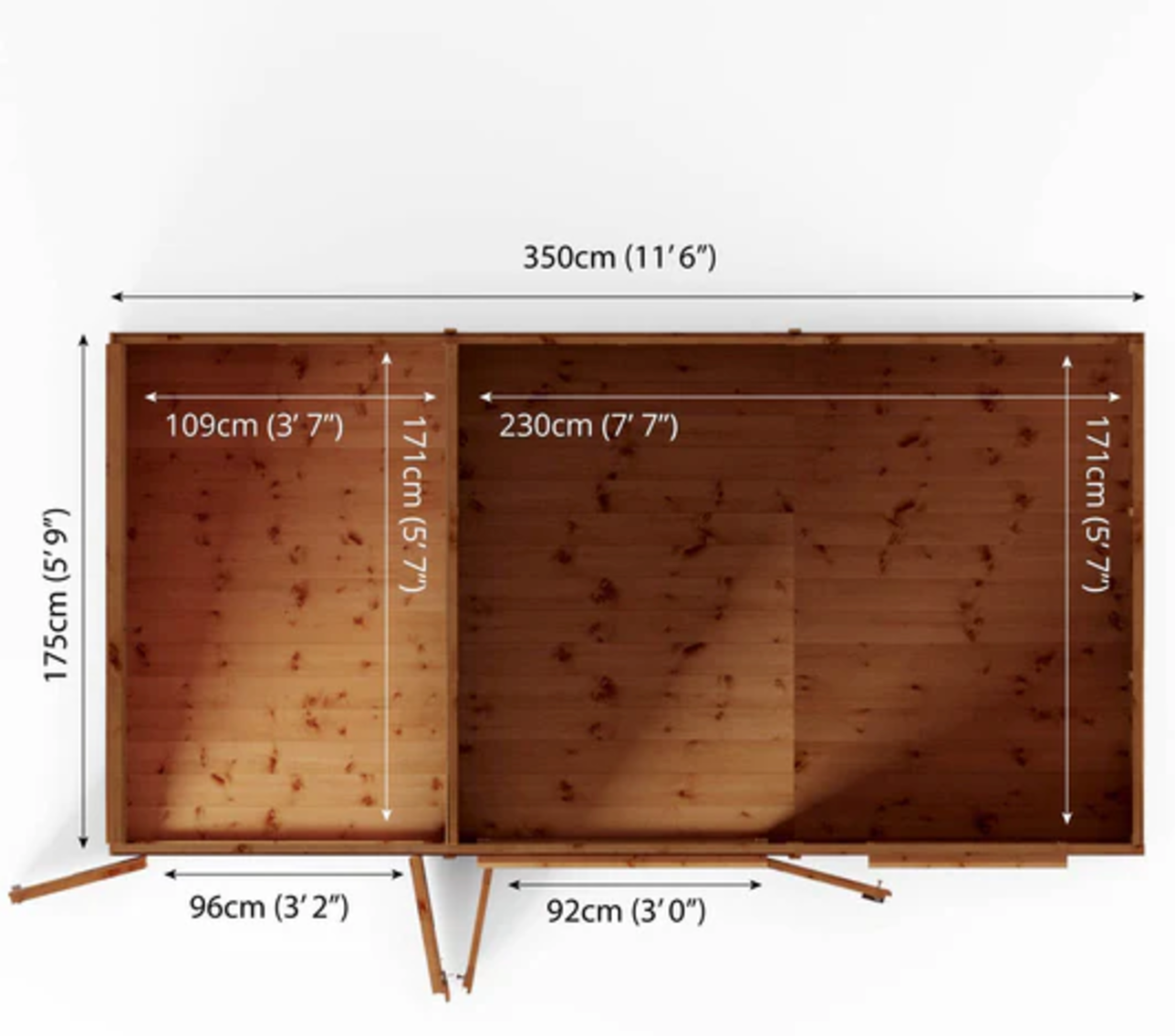 12 x 6 Maine Summerhouse with Side Shed - Ornate Outbuildings