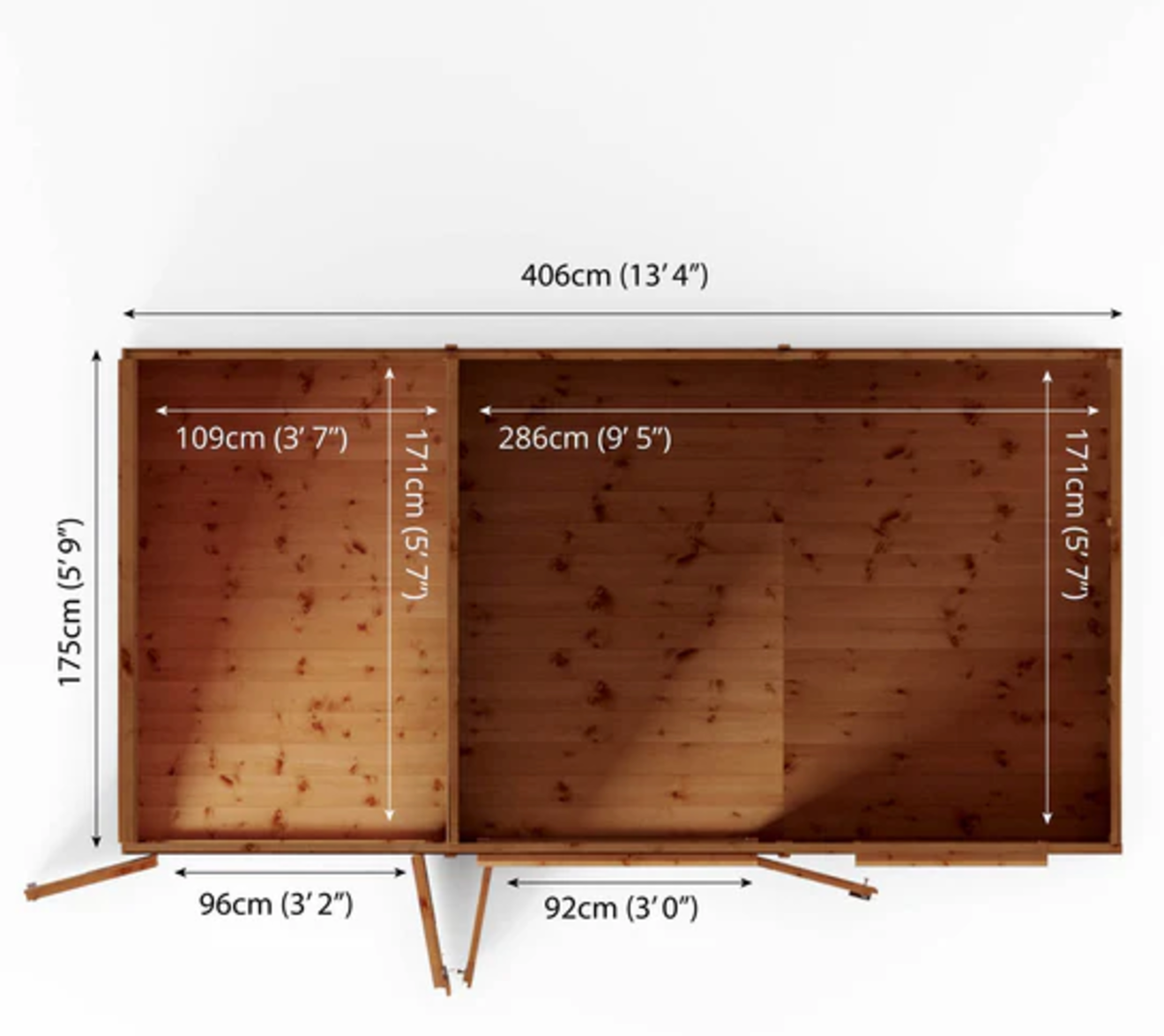 14 x 6 Maine Summerhouse with Side Shed - Ornate Outbuildings