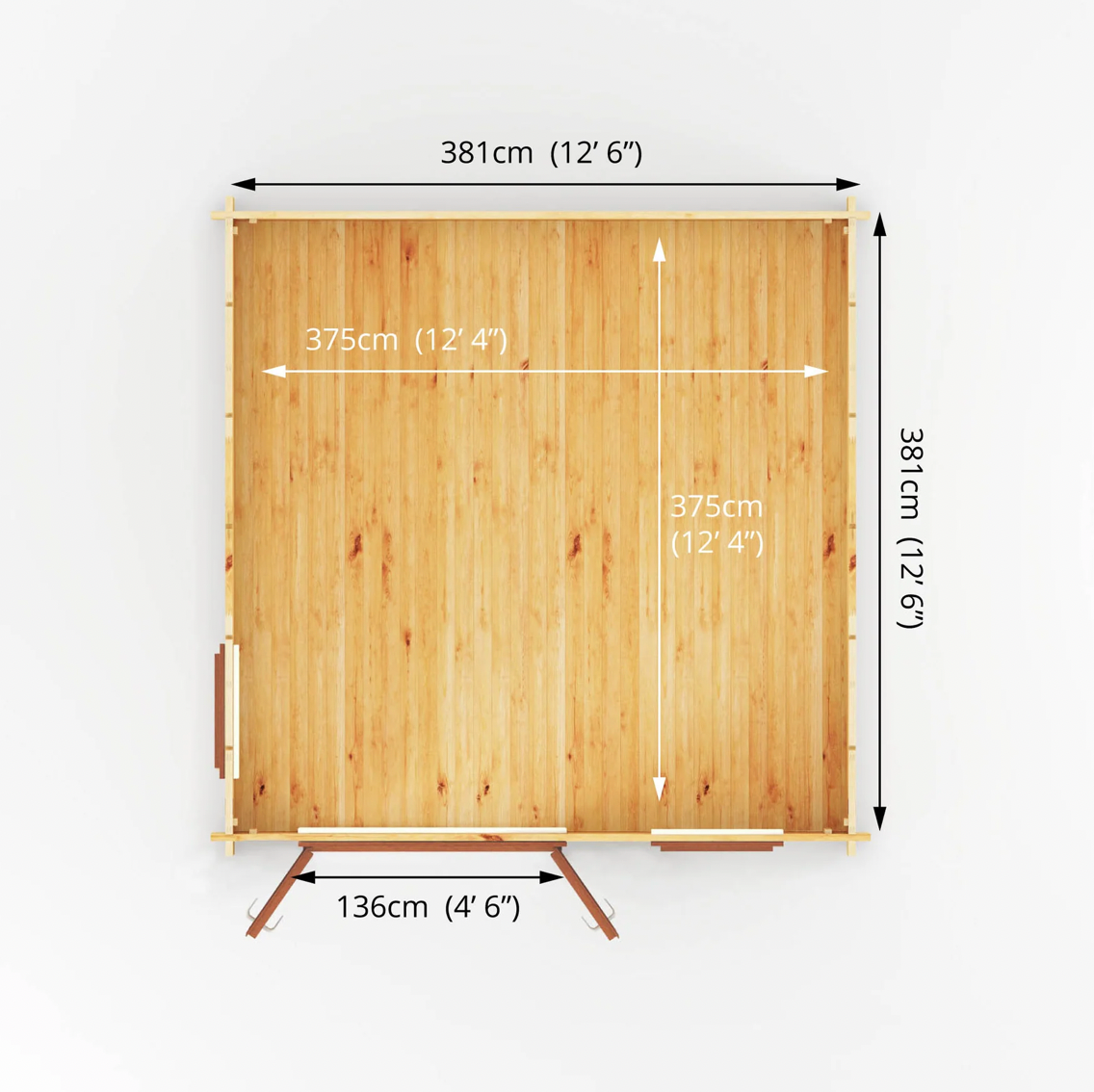 4m x 4m Home Office Elite Log Cabin - UPVC Oak - Ornate Outbuildings