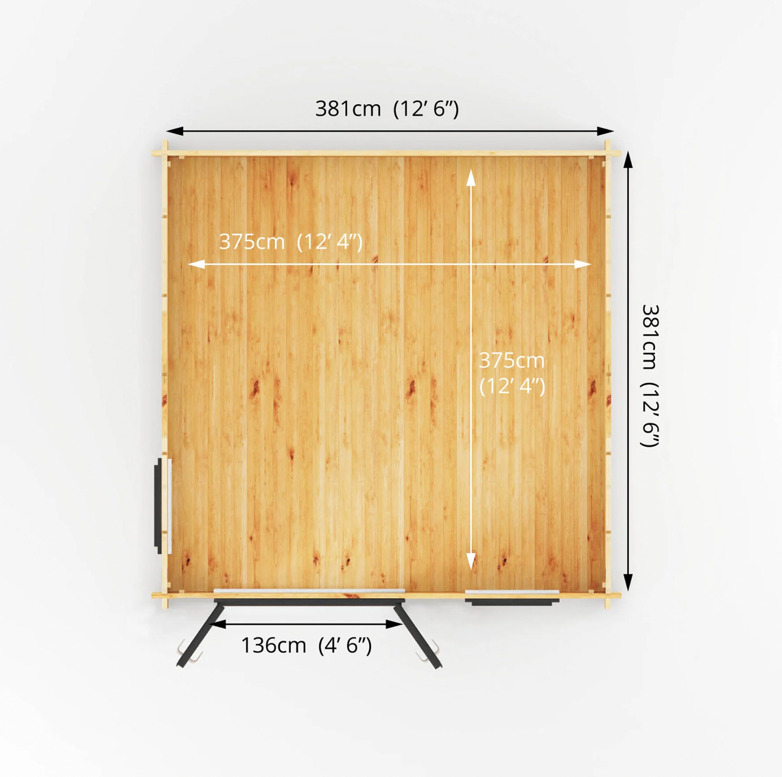 4m x 4m Home Office Elite Log Cabin - UPVC Anthracite - Ornate Outbuildings