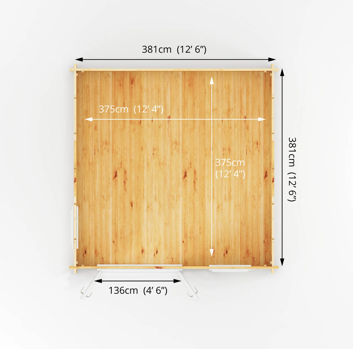 4m x 4m Home Office Elite Log Cabin - UPVC White - Ornate Outbuildings