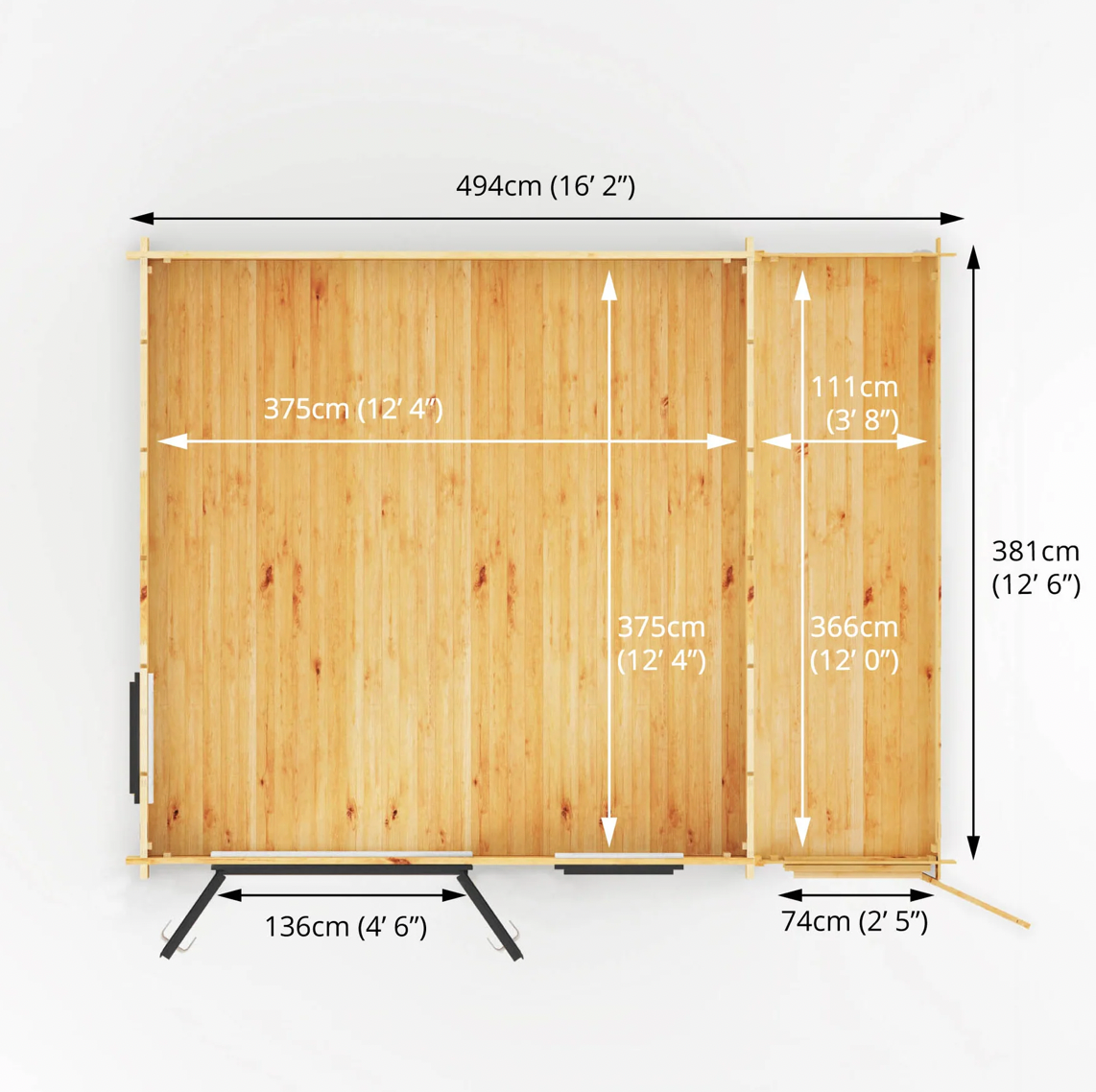 5.1m x 4m Home Office Elite With Side Shed - UPVC Anthracite - Ornate Outbuildings