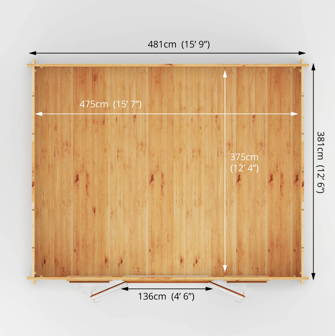 5m x 4m Home Office Studio Log Cabin - UPVC Oak - Ornate Outbuildings