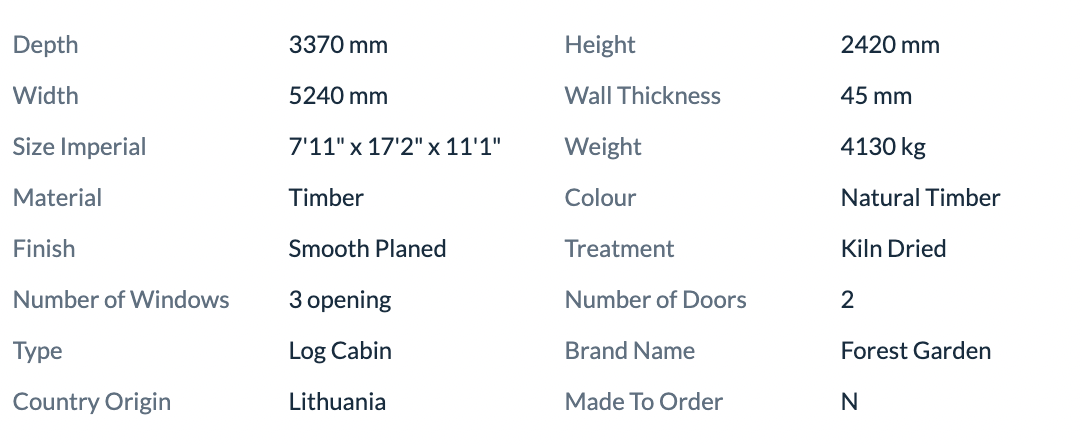Forest Garden 5 x 3m Elmley Pent Log Cabin and Underlay Home Delivered - Ornate Outbuildings