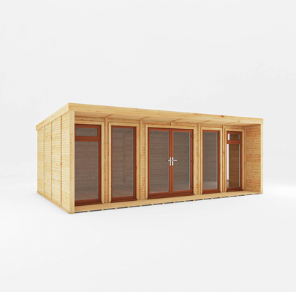 The Creswell Insulated Garden Room 6m x 3m with Oak UPVC (Windows & Doors) - Ornate Outbuildings 