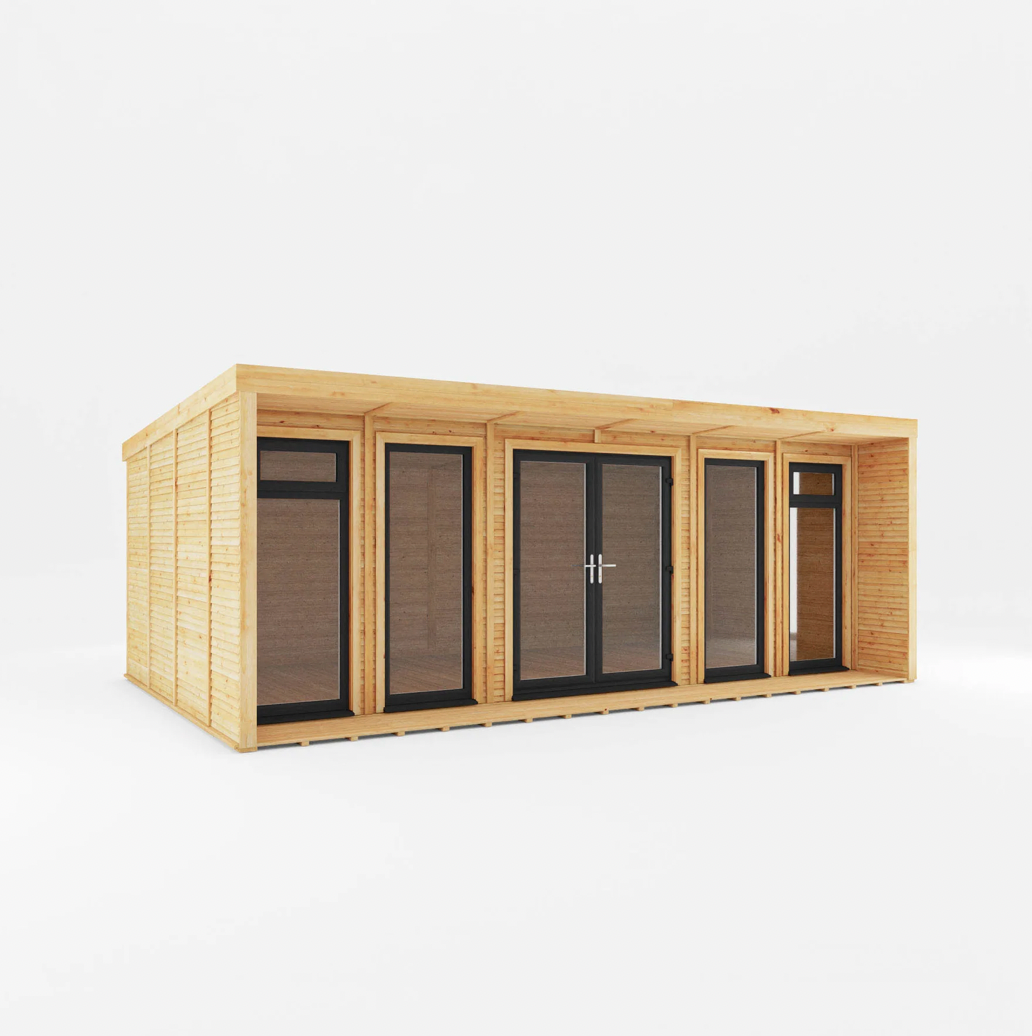 The Creswell Insulated Garden Room 6m x 3m with Anthracite UPVC (Windows & Doors) - Ornate Outbuildings 