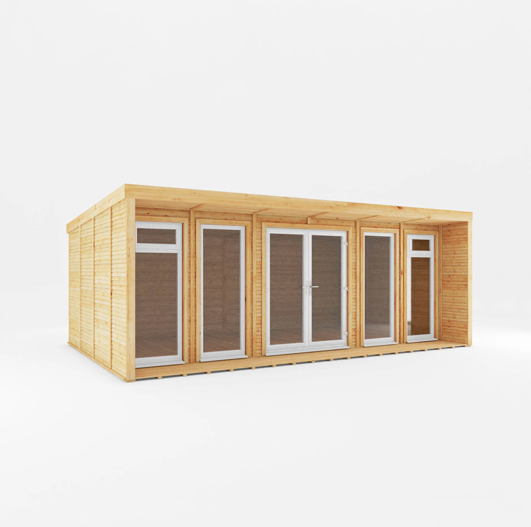 The Creswell Insulated Garden Room 6m x 3m with White UPVC (Windows & Doors) - Ornate Outbuildings 