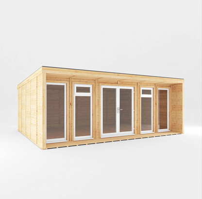 The 6m x 4m Creswell Insulated Garden Room with White UPVC (Windows & Doors) - Ornate Outbuildings 