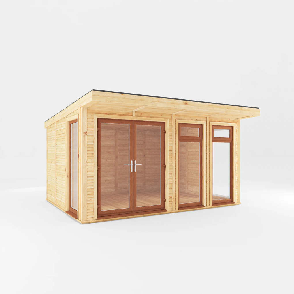 The 4m x 3m Edwinstowe Insulated Garden Room with Oak UPVC ( Windows & Doors) - Ornate Outbuildings 