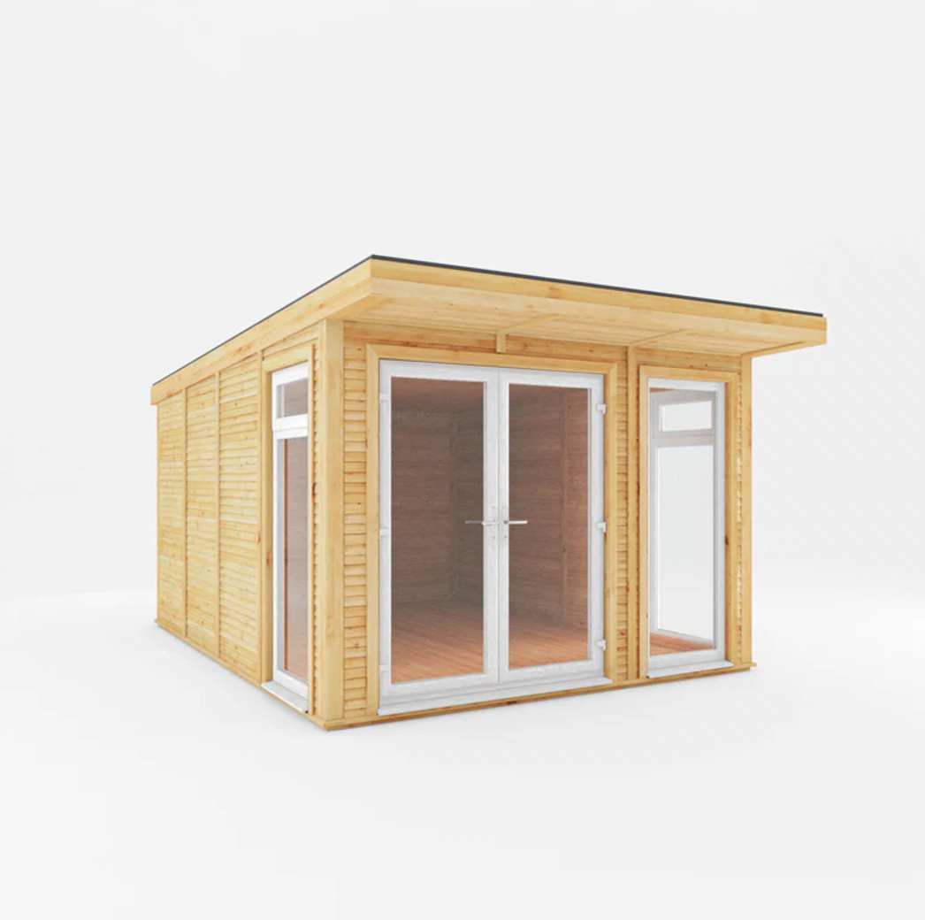 The Edwinstowe Insulated Garden Room 3m x 4m with White UPVC (Windows & Doors ) - Ornate Outbuildings 