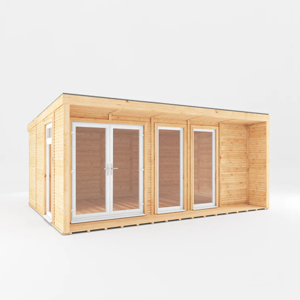 The 5m x 3m Edwinstowe Insulated Garden Room with White UPVC ( Windows & Doors) - Ornate Outbuildings 