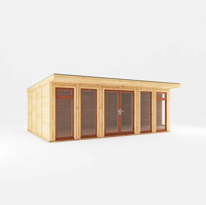 The Edwinstowe Insulated Garden Room 6m x 4m with Oak UPVC (Windows & Doors) - Ornate Outbuildings 