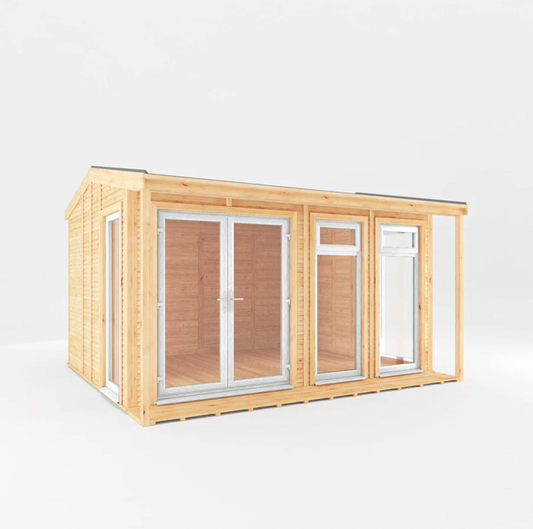 The 4m x 3m Thoresby Insulated Garden Room with White UPVC (Windows & Doors) - Ornate Outbuildings 