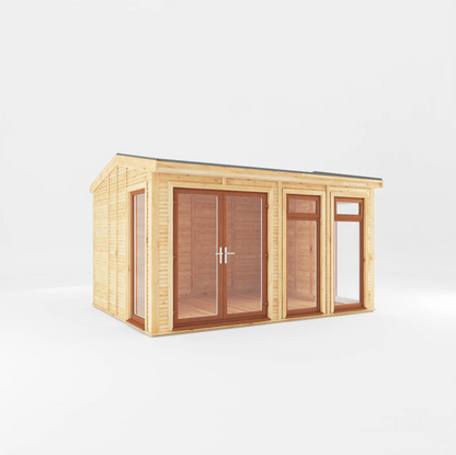 The Rufford Insulated Garden Room 4m x 3m with Oak UPVC (Windows & Doors) - Ornate Outbuildings 