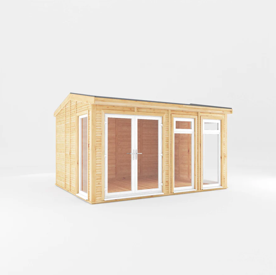 The Rufford Insulated Garden Room 4m x 3m with White UPVC (WIndows & Doors) - Ornate Outbuildings 