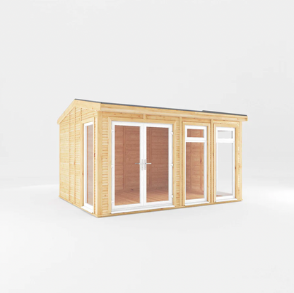 The Rufford Insulated Garden Room 4m x 3m with White UPVC (WIndows & Doors) - Ornate Outbuildings 