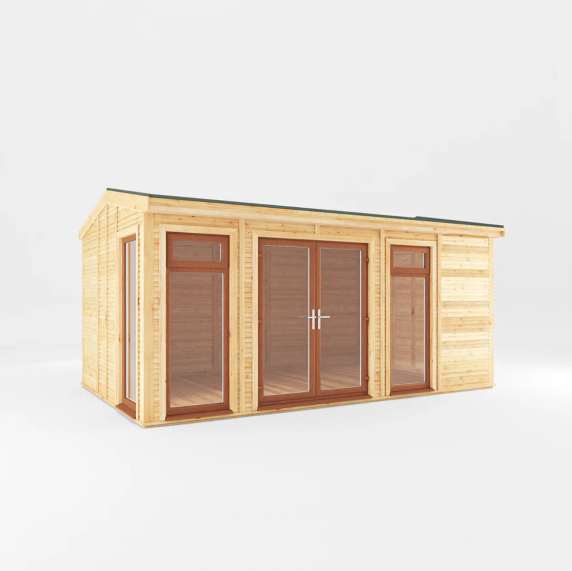 The 5m x 3m Rufford Insulated Garden Room with Oak UPVC( Windows & Doors) - Ornate Outbuildings 