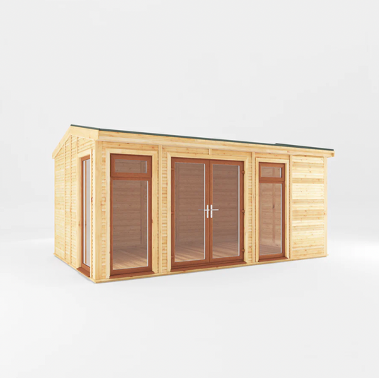 The 5m x 3m Rufford Insulated Garden Room with Oak UPVC( Windows & Doors) - Ornate Outbuildings 