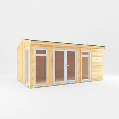 The 5m x 3m Rufford Insulated Garden Room with White UPVC ( Windows & Doors) - Ornate Outbuildings 