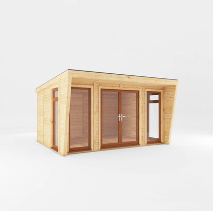 The Harlow Insulated Garden Room 4m x 3m with Oak UPVC (Windows & Doors) - Ornate Outbuildings 