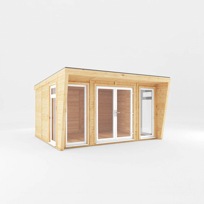 The Harlow Insulated Garden Room 4m x 3m with White UPVC (Windows & Doors) - Ornate Outbuildings 